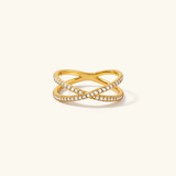 Nia Gold Diamond Cross Ring