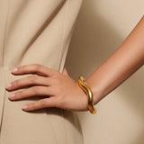 Zaria Asymmetrical Gold Bangle