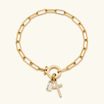 Annabella Birthstone Cross Bracelet
