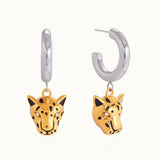 Indra Two Tone Leopard Earrings