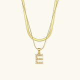 Fiona Layered Gold Initial Letter Necklace