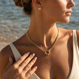 Gardenia Gold Herringbone Pendant