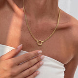 Gardenia Gold Herringbone Pendant