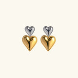 Zofia Two Tone Heart Earrings