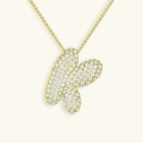 Bubble Initial Diamond Necklace