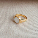 Mother Of Pearl Gold Ring