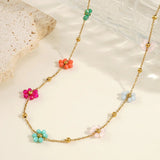 Azalea Floral Gold Necklace
