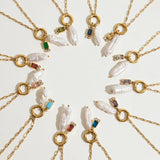 Caitlin Birthstone Pearl Necklace