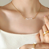 Fleur Freshwater Pearl Gold Necklace