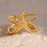 Aurelie Gold Starfish Ring
