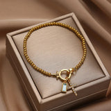 Amalia Birthstone Cross Bracelet