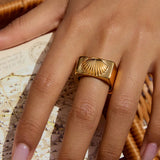 Carlotta Geometric Shell Ring