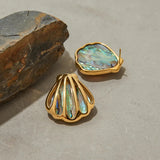 Nixie Gold Seashell Earrings
