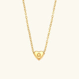 Heart Initial Gold Necklace