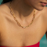 Ria Gold Paperclip Chain Necklace