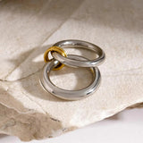 Dune Stacked Gold Ring
