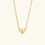 Heart Initial Gold Necklace
