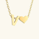 Ria Initial Letter Gold Necklace