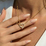 Melody Intertwined Hearts Charm Necklace